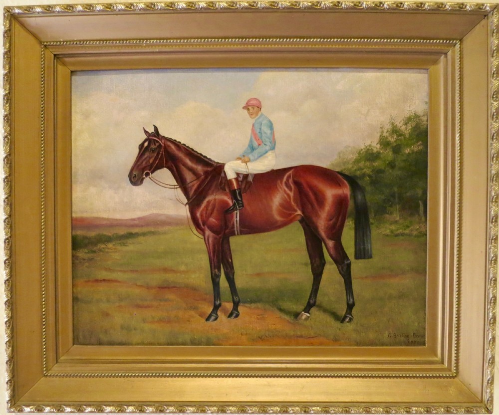 PAIR OF 19th century HORSERACING OIL PAINTINGS View III
