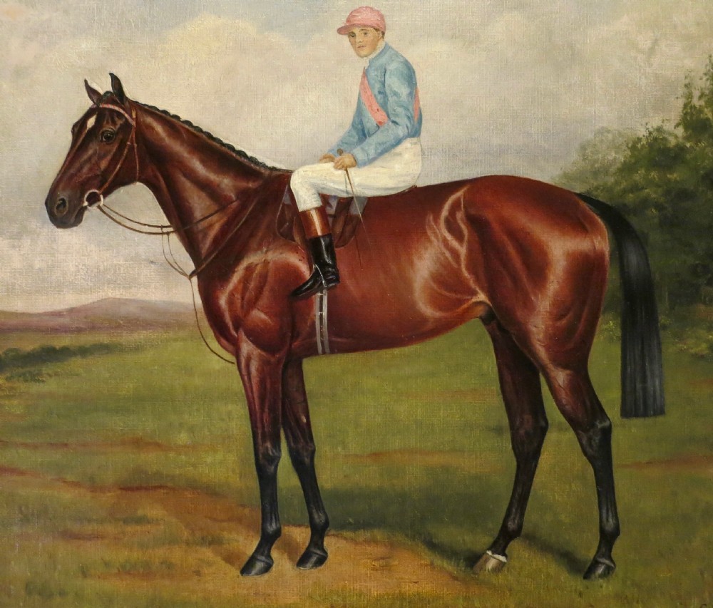 PAIR OF 19th century HORSERACING OIL PAINTINGS View IV