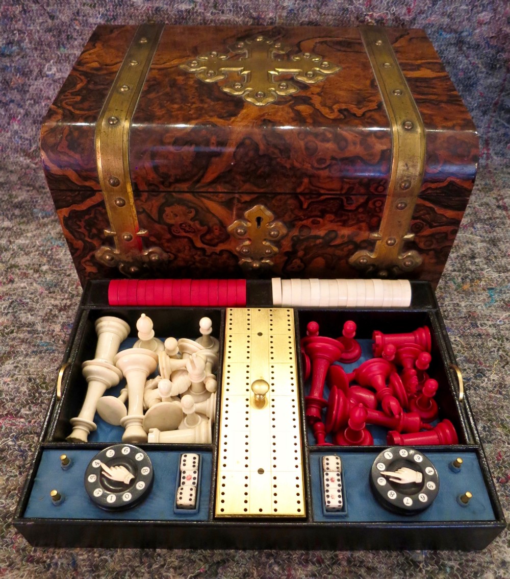 FITTED BURR WALNUT GAMES COMPENDIUM View III