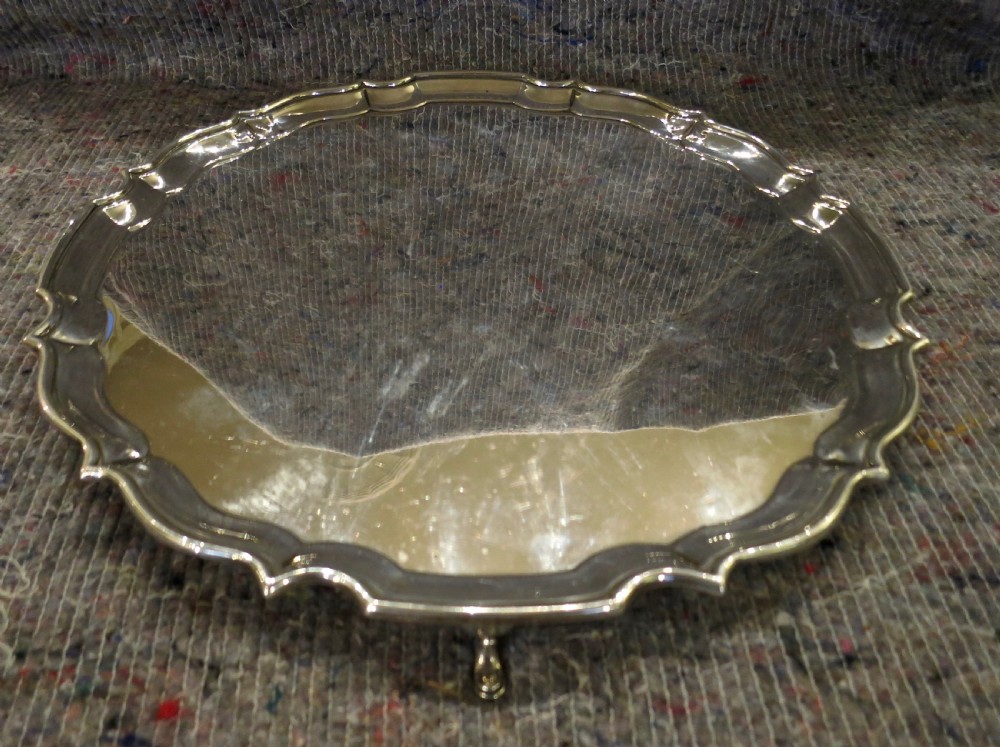 LARGE SOLID SILVER SALVER OR TRAY