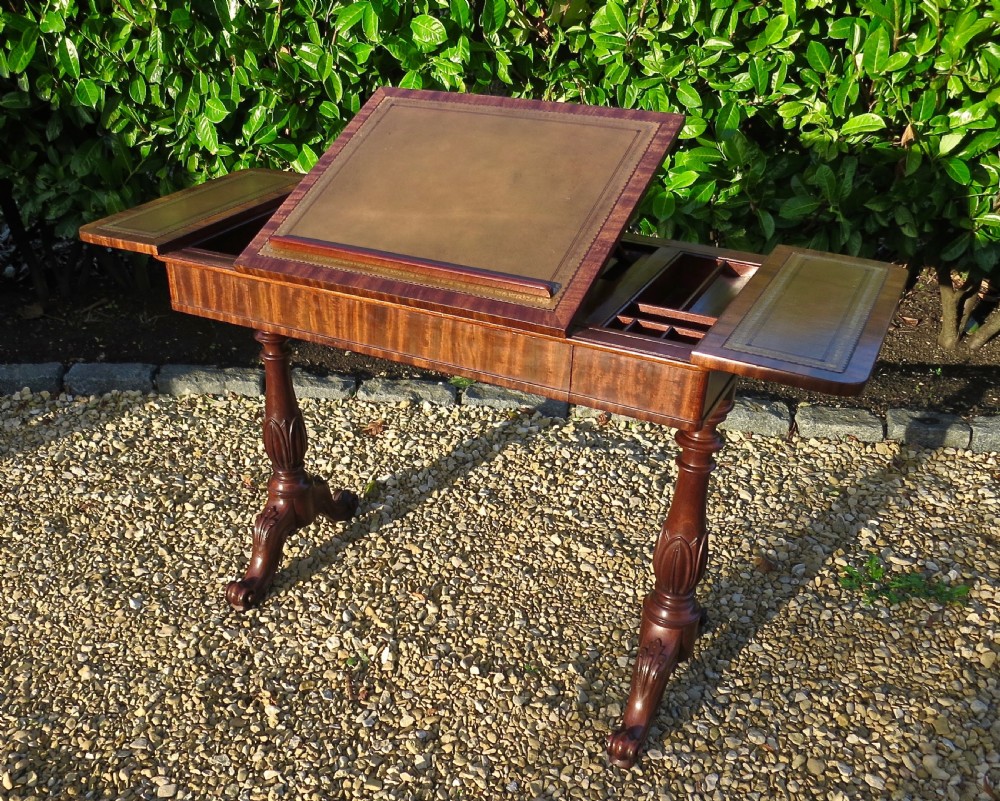 FINE MAHOGANY LIBRARY WRITING TABLE