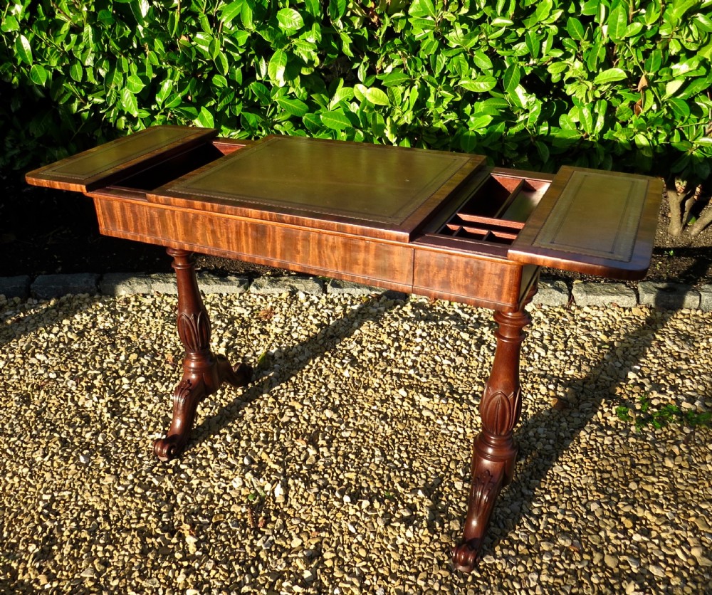 FINE MAHOGANY LIBRARY WRITING TABLE View III
