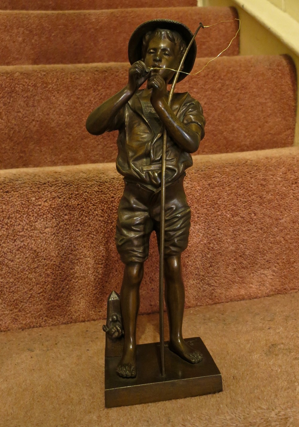 ADOLPHE-JEAN LAVERGNE: BRONZE BOY FISHING