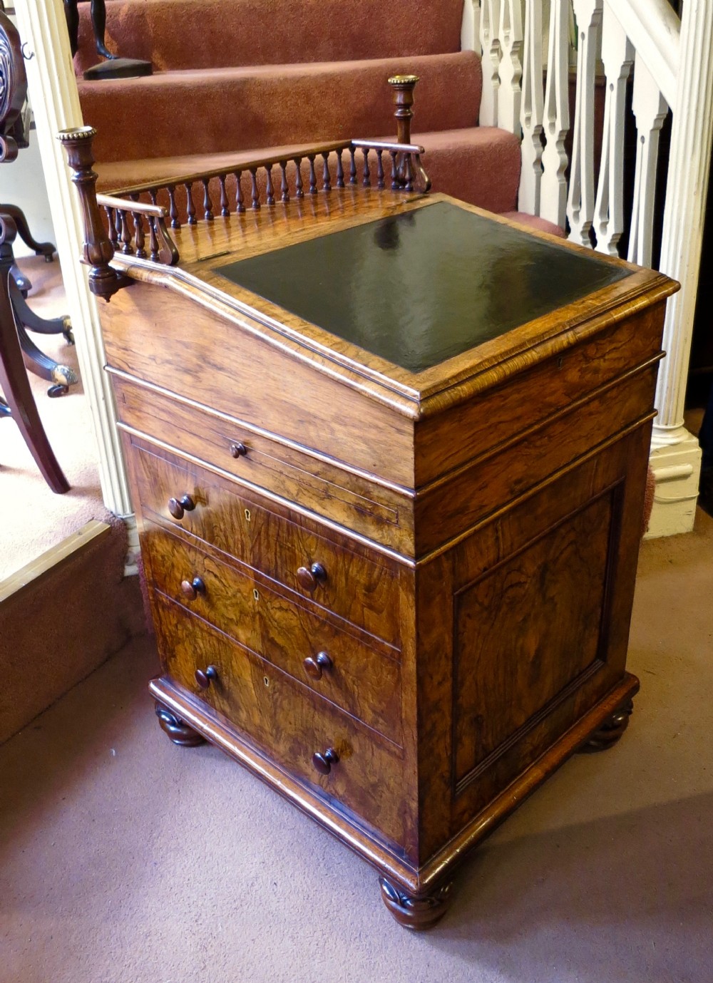 FINE WALNUT DAVENPORT BY GILLOWS