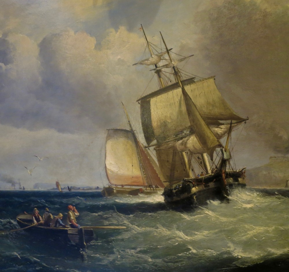 CLARKSON STANFIELD (?) LARGE MARINE OIL PAINTING... View II