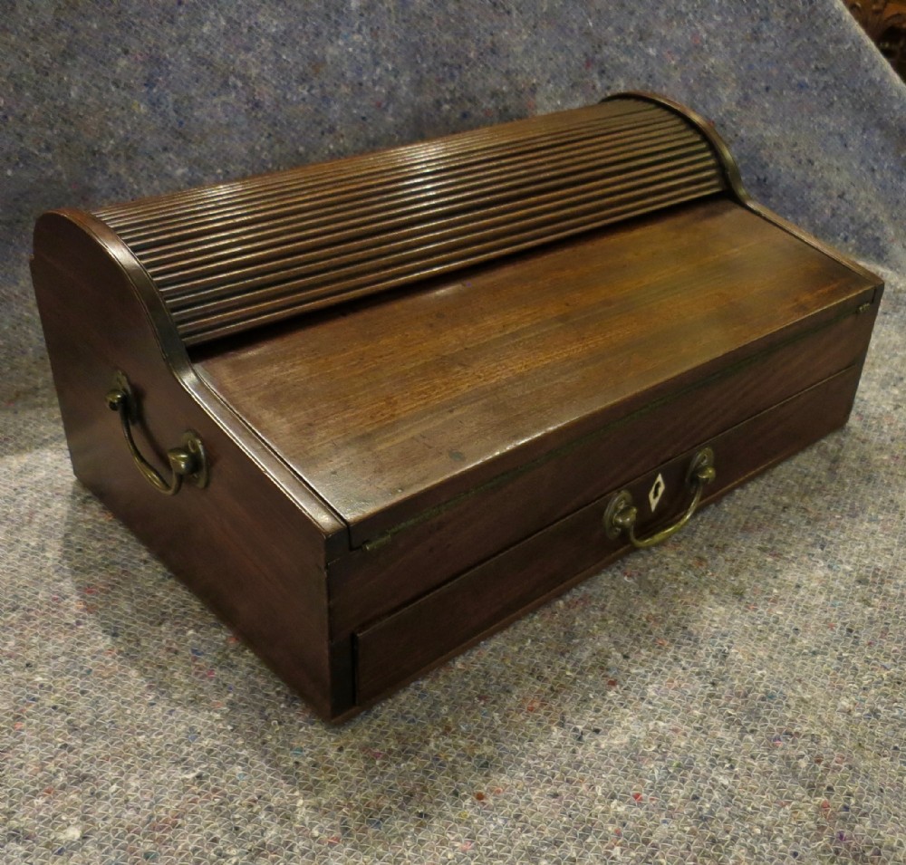 GEORGE III SOLID TAMBOUR WRITING BOX