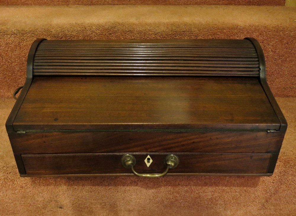 GEORGE III SOLID TAMBOUR WRITING BOX View VII