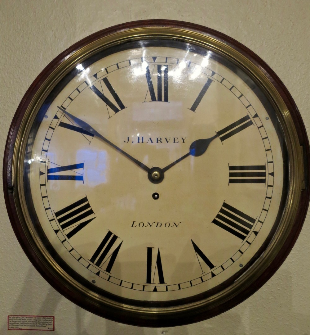 LARGE GEORGE III MAHOGANY WALL CLOCK View II