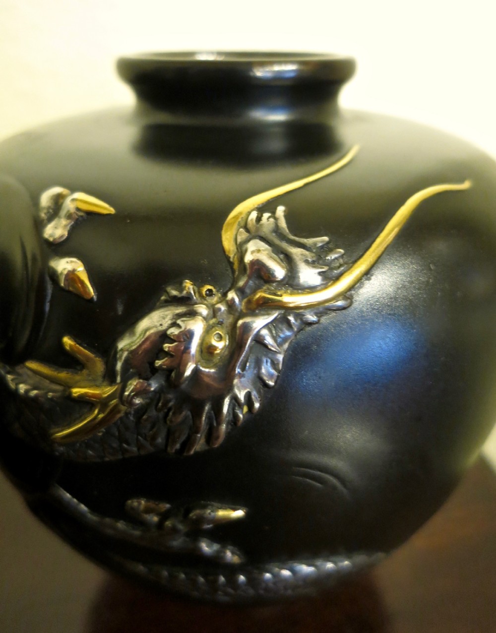 INTERESTING PAIR OF JAPANESE BRONZE VASES View II