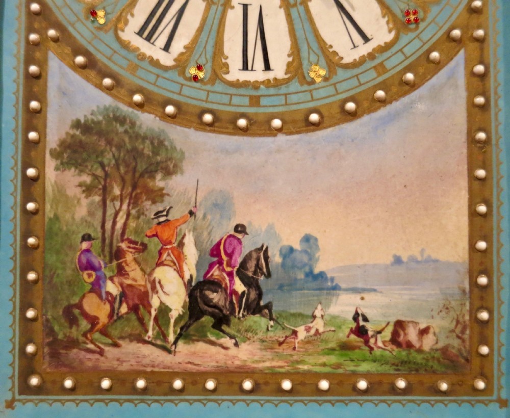 FRENCH PORCELAIN-MOUNTED ORMOLU MANTEL CLOCK View V