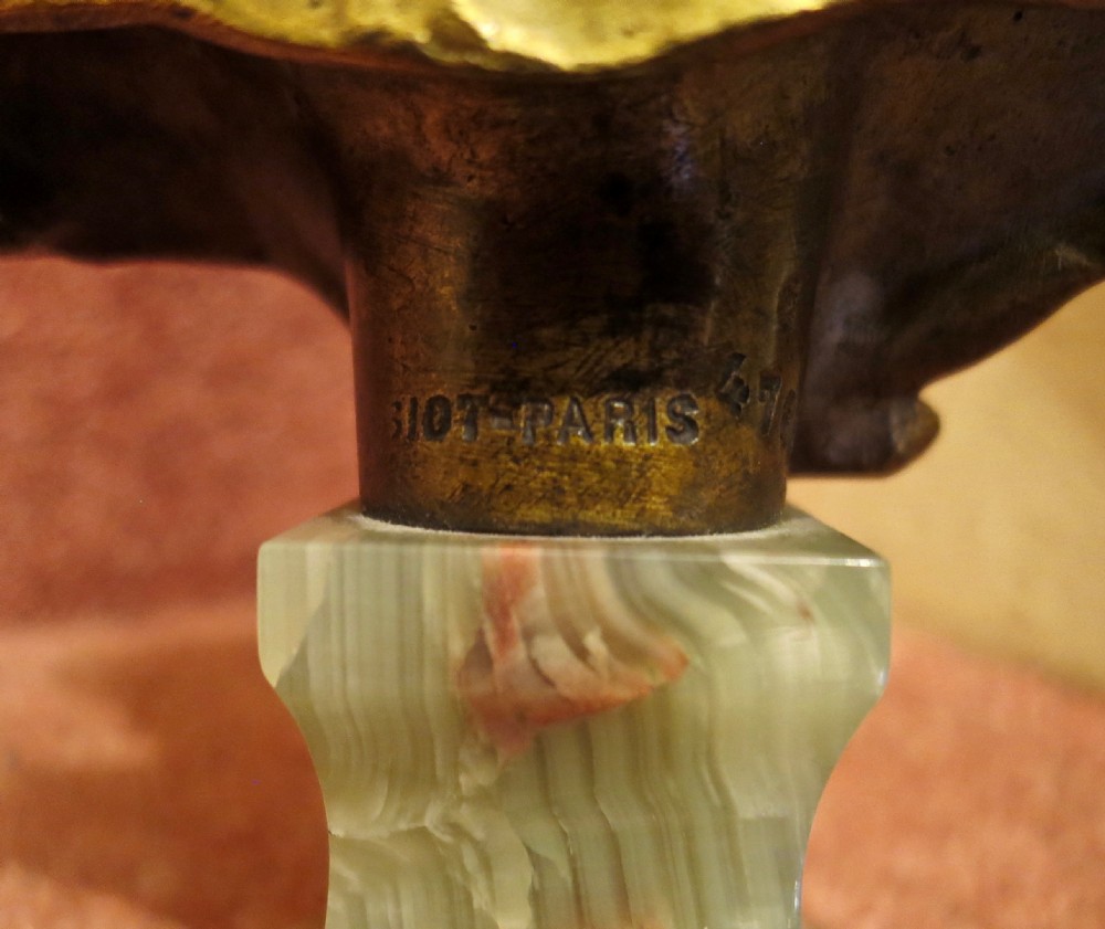 GILT BRONZE SCULPTURE OF A HAPPY GIRL View V
