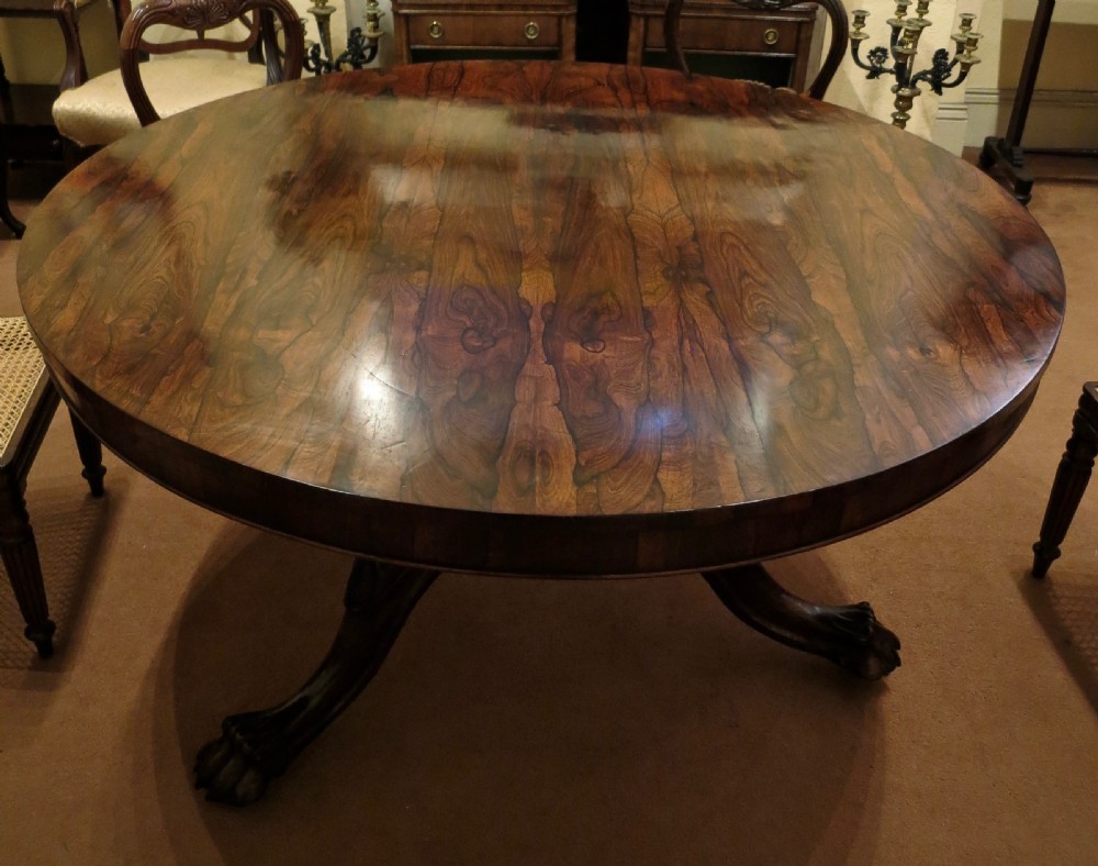 LARGE ROSEWOOD CIRCULAR DINING TABLE View V