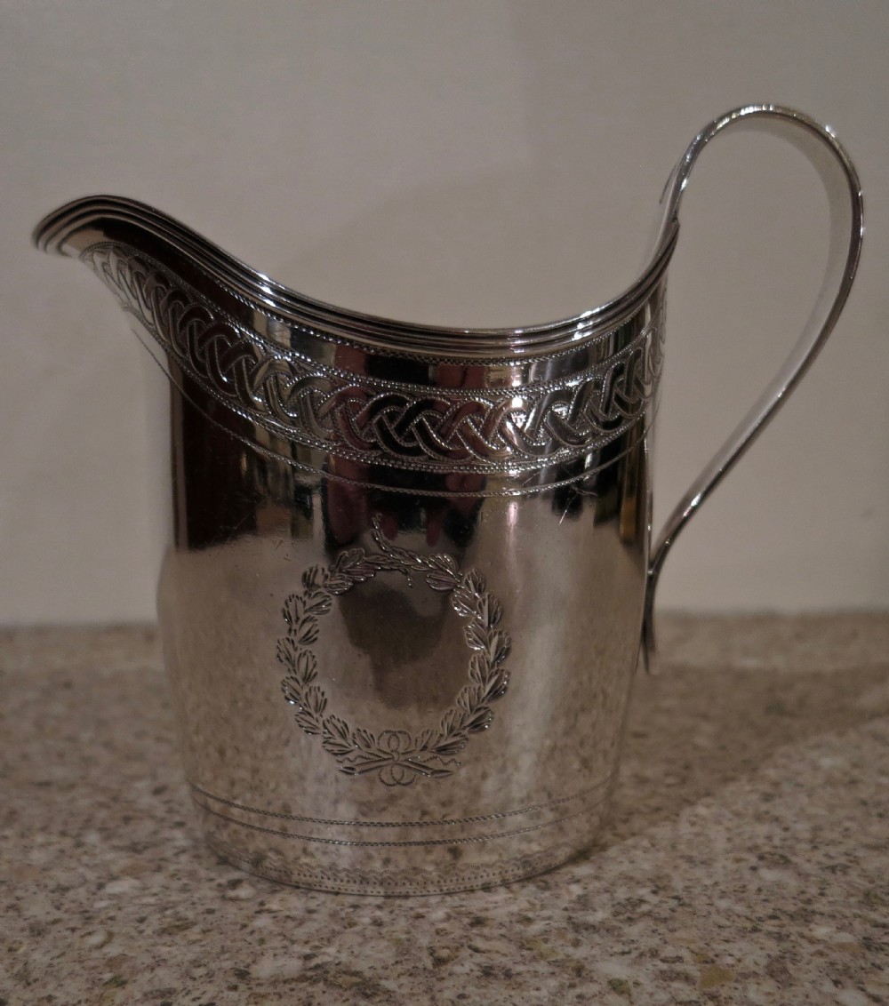 LATE 18TH CENTURY SILVER CREAM JUG