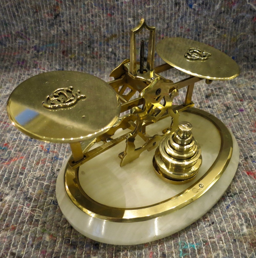BRASS & ONYX POSTAL SCALES & WEIGHTS View III