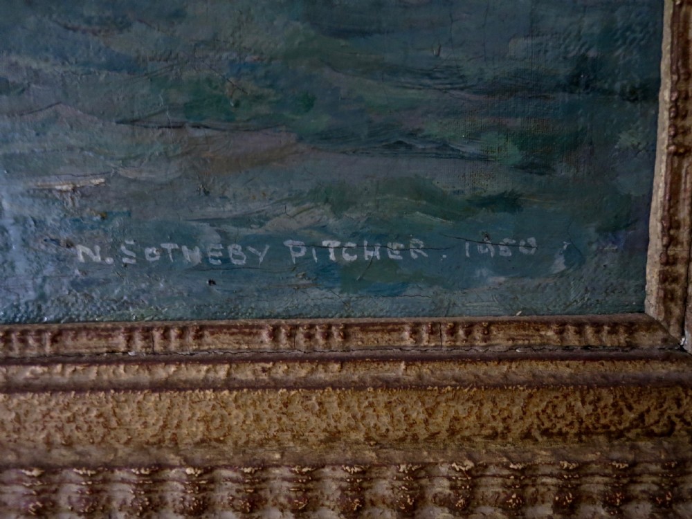 N.SOTHEBY PITCHER: FINE MARINE OIL PAINTING View IV