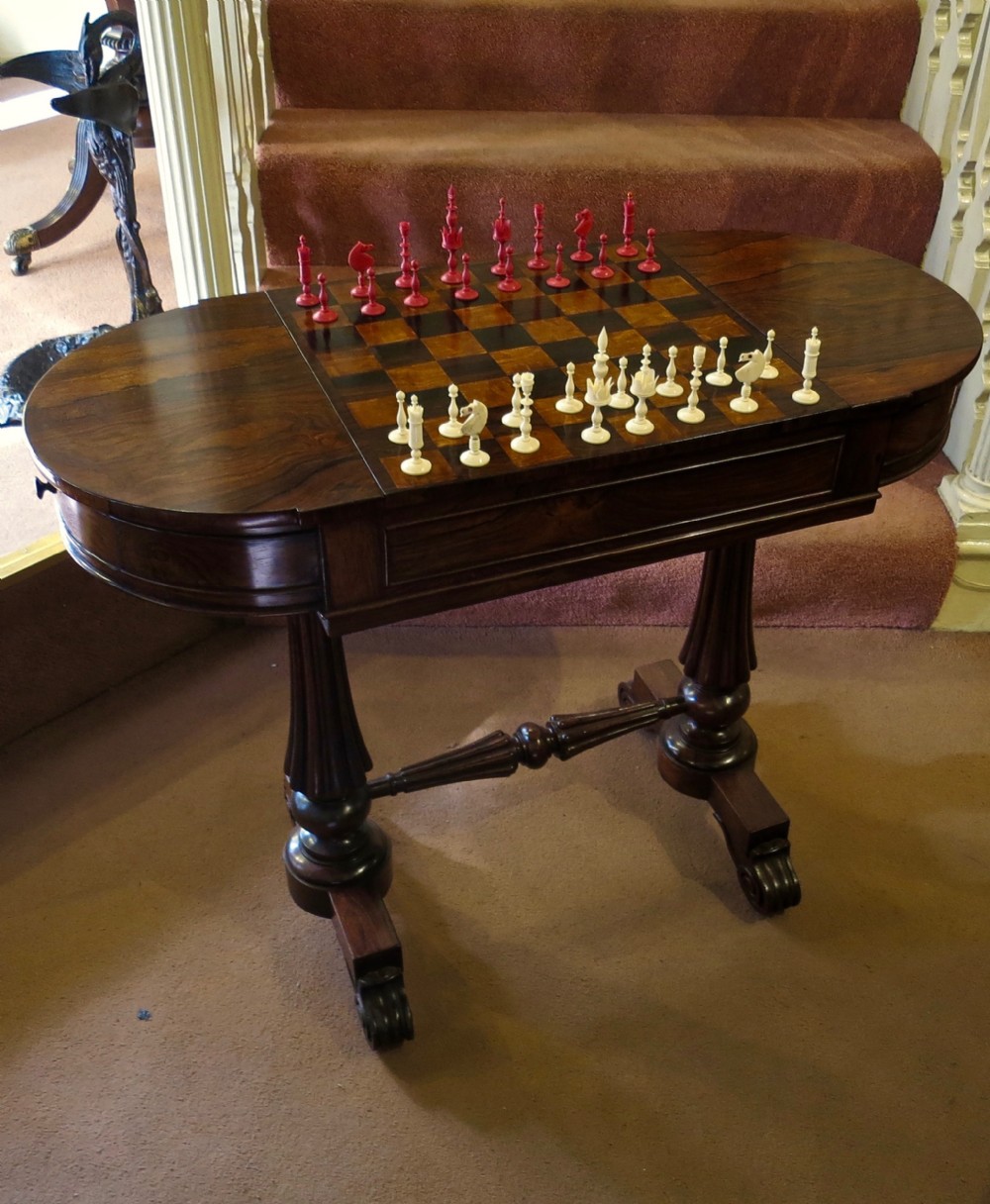 REGENCY GAMES; SOFA & LIBRARY TABLE