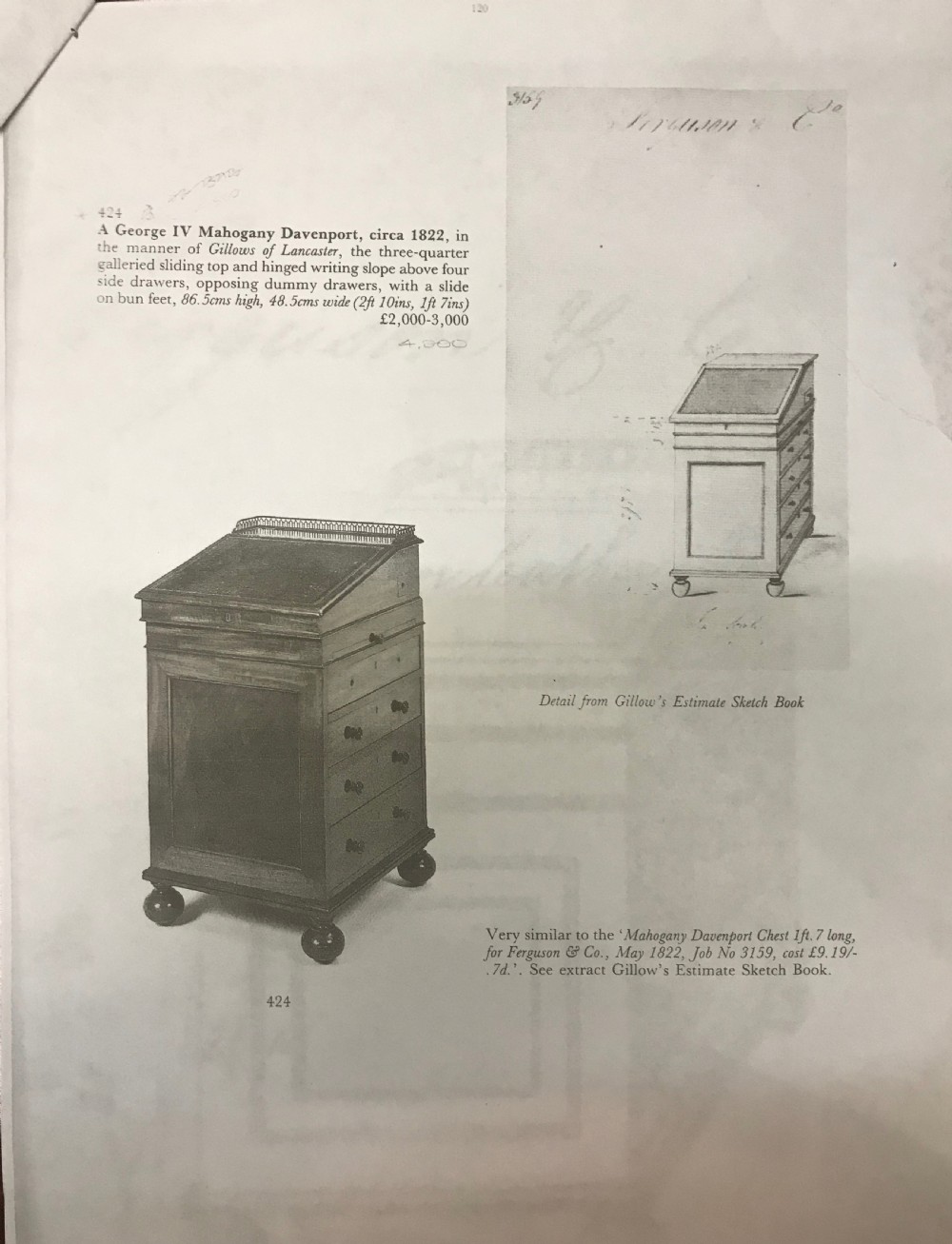 GILLOWS OF LANCASTER: MAHOGANY DAVENPORT View VIII