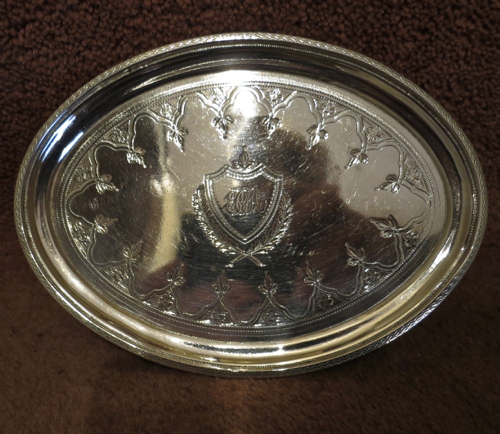 18th  CENTURY OVAL SILVER TEAPOT STAND View II