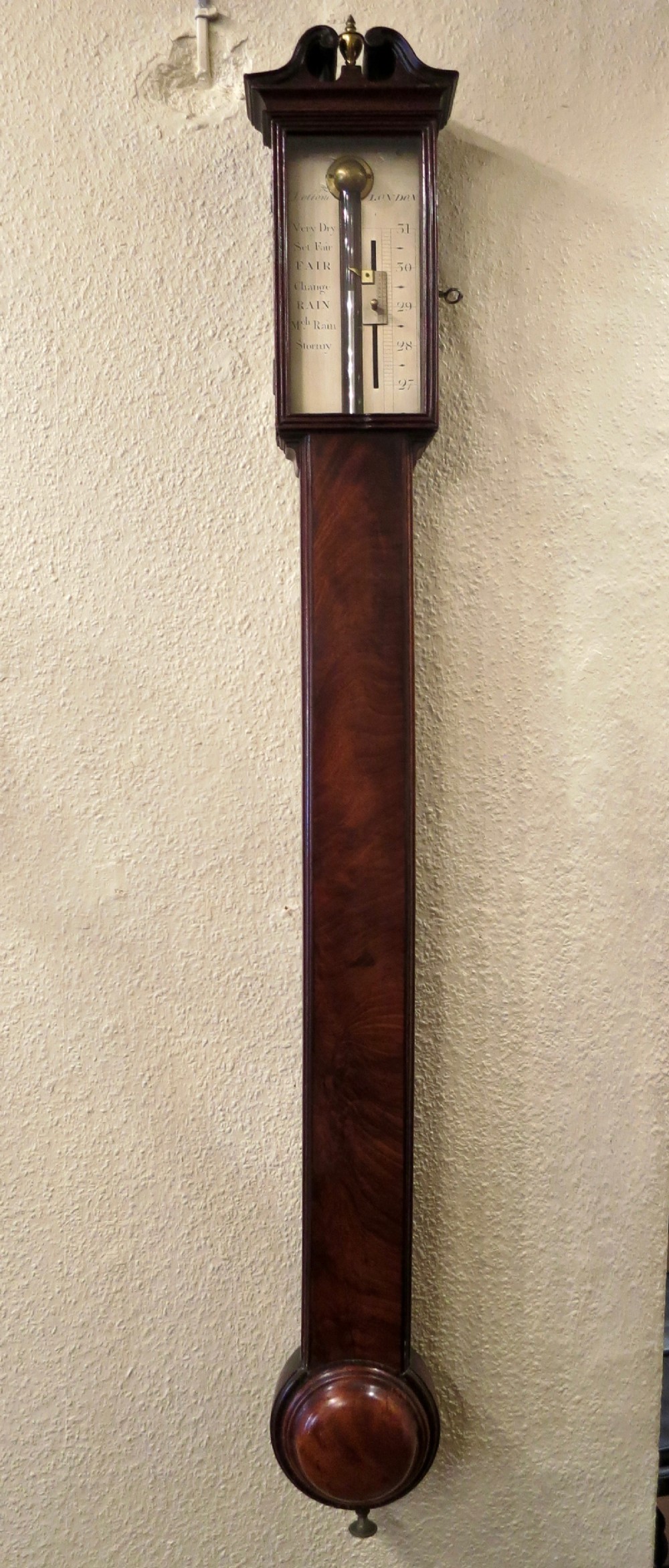 MAHOGANY STICK BAROMETER BY DOLLAND