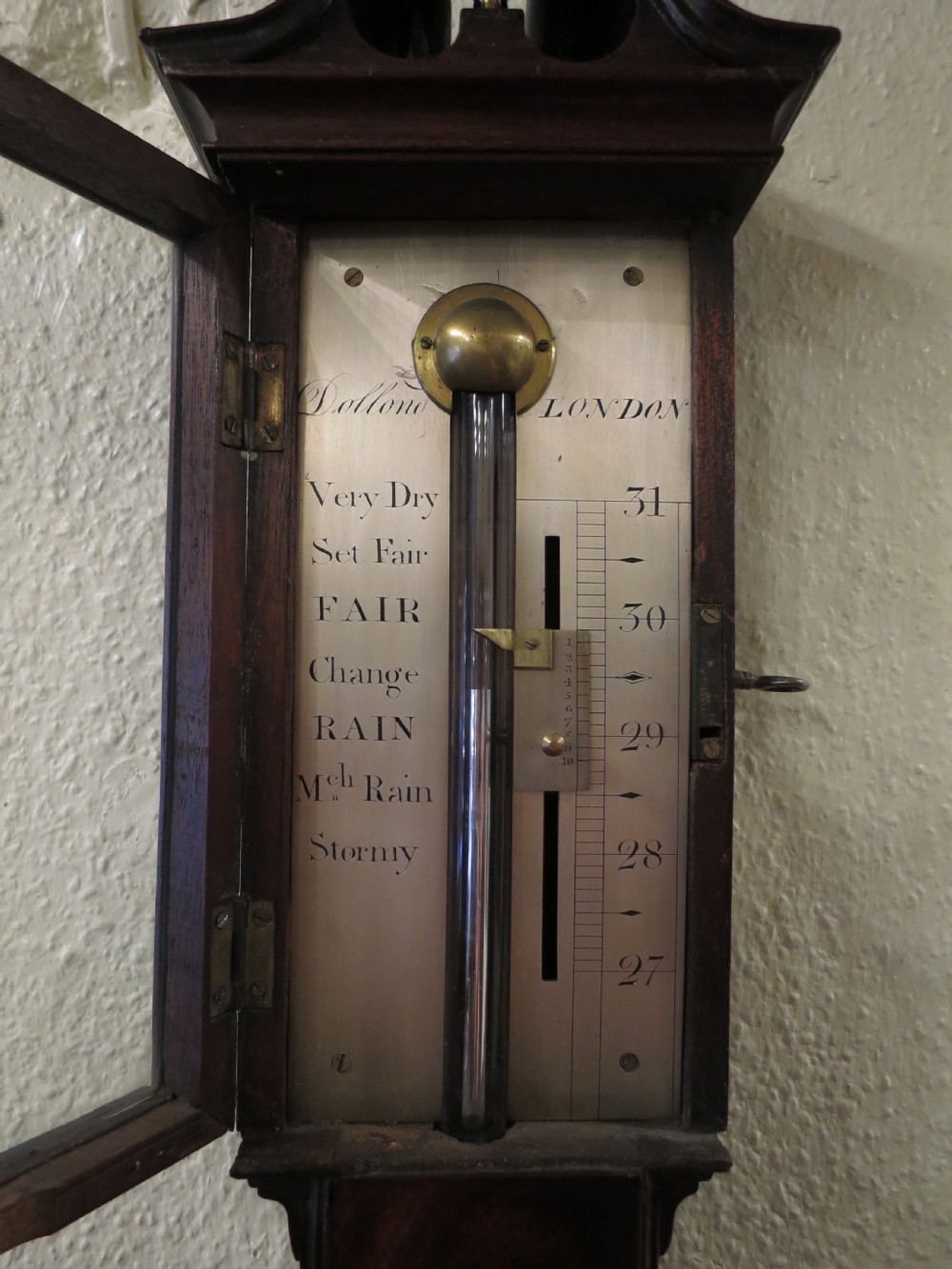MAHOGANY STICK BAROMETER BY DOLLAND View III