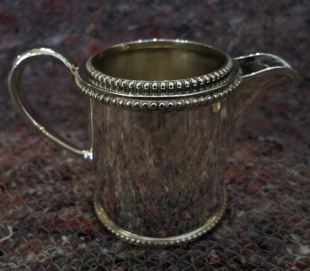 SOLID SILVER CREAM JUG & SUGAR BASIN View III