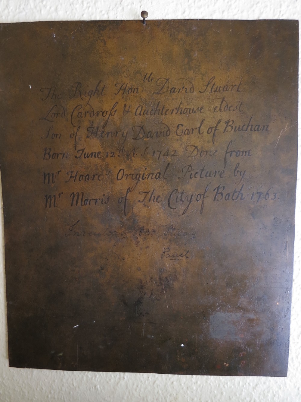  GEORGIAN (DATED 1763) PORTRAIT ON COPPER  View III