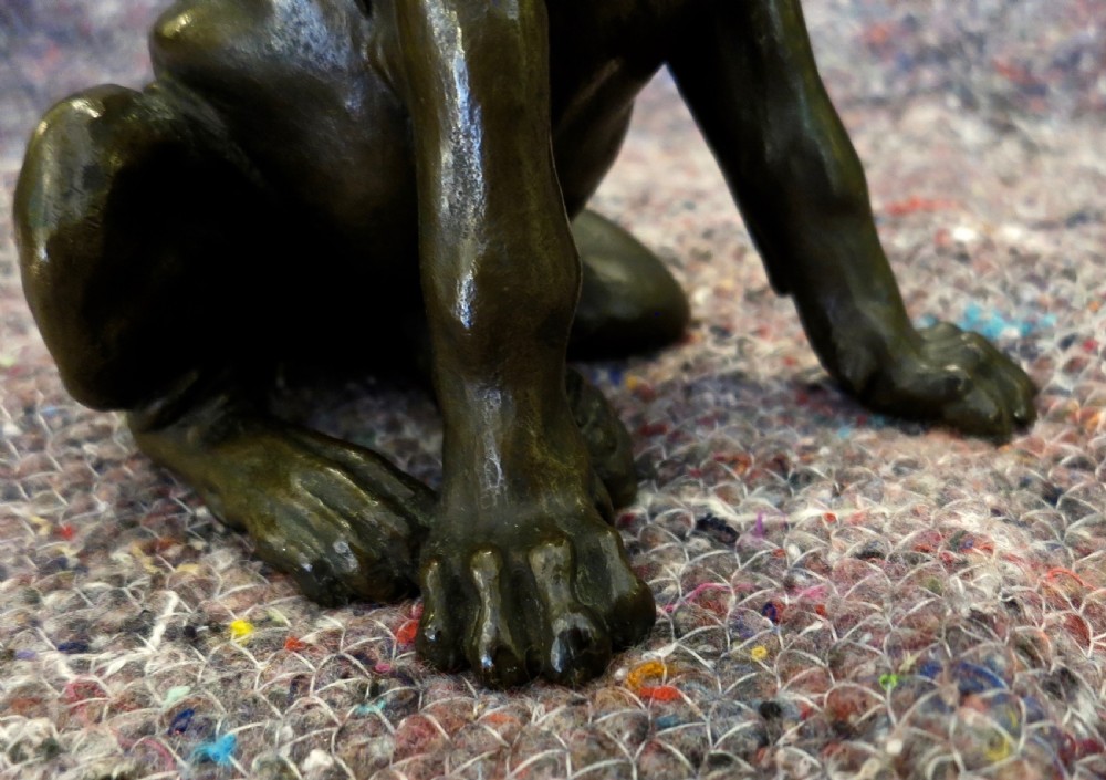 CHARMING BRONZE OF A PUPPY, DATED 1910 View IV