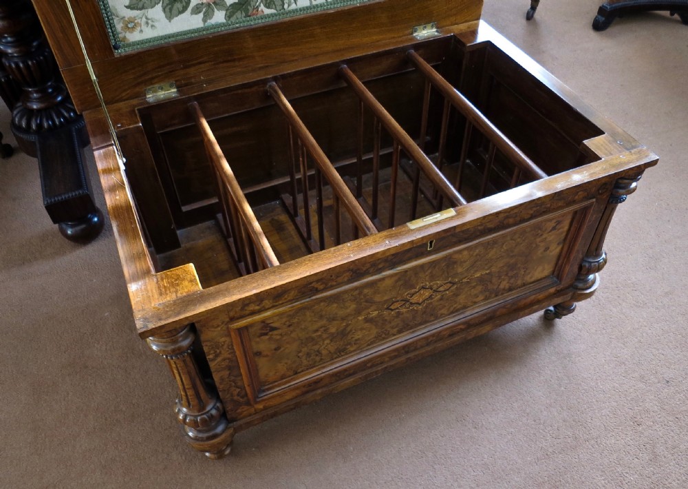 BURR WALNUT OTTOMAN OR CANTERBURY STOOL View IV