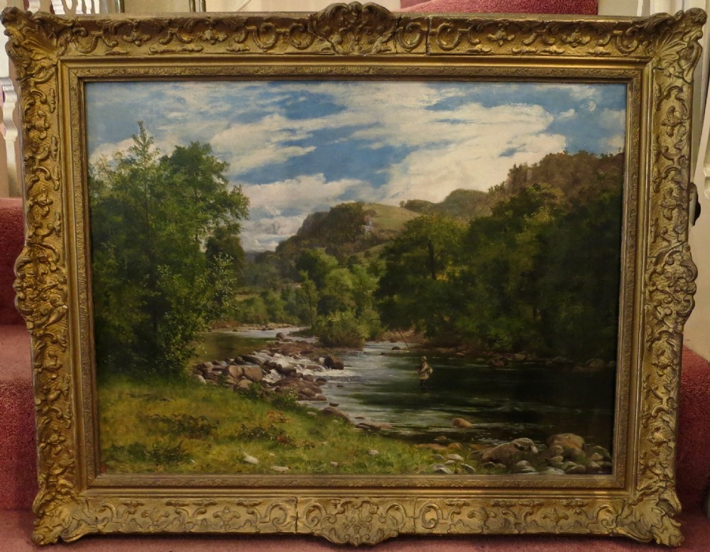 OIL PAINTING: ENGLISH RIVER LANDSCAPE