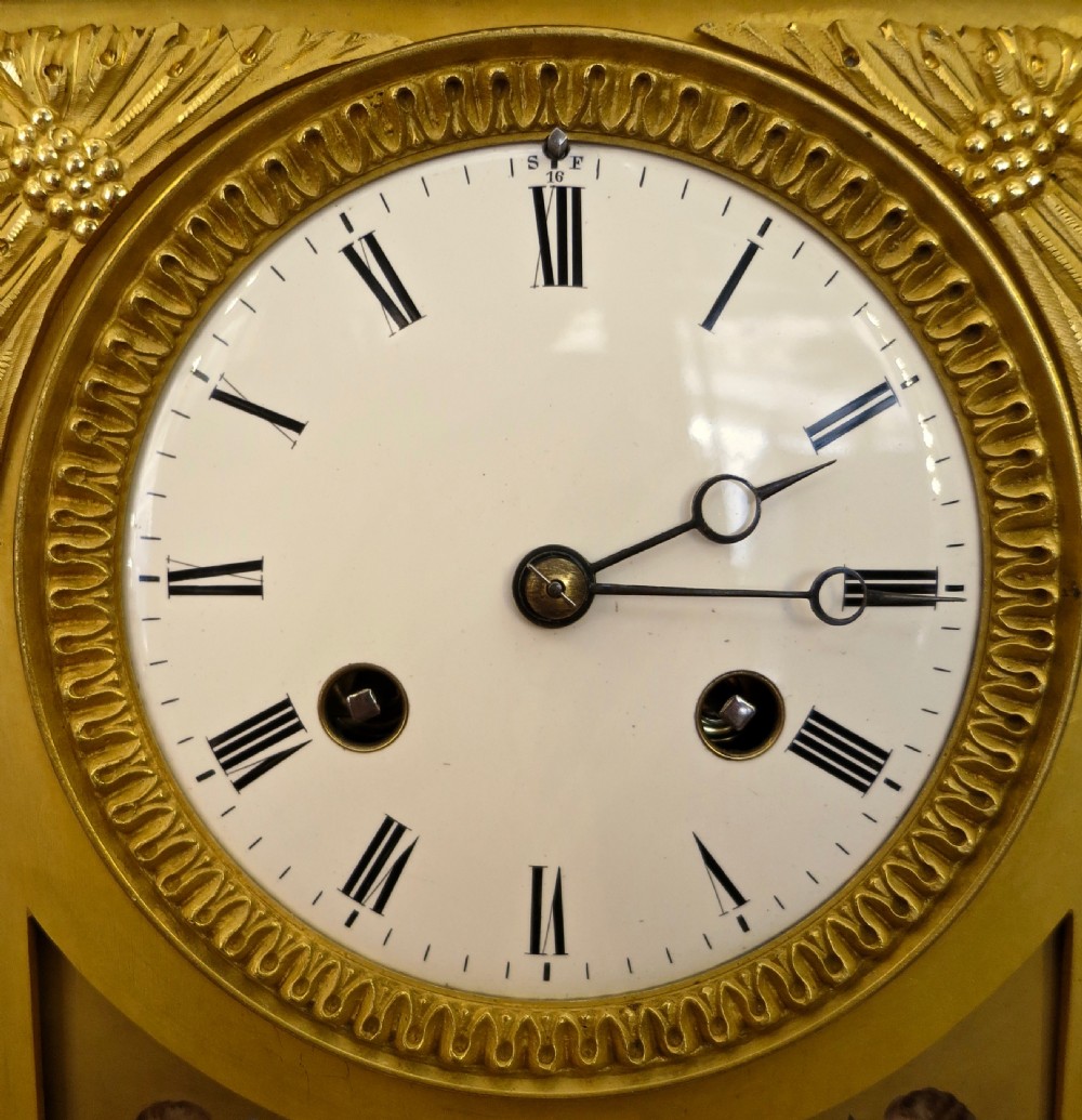 FINE FRENCH ORMOLU & PORCELAIN MANTEL CLOCK View IV