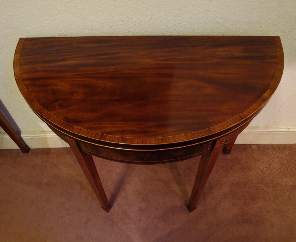 PAIR SHERATON PERIOD DEMI-LUNE TABLES View VI