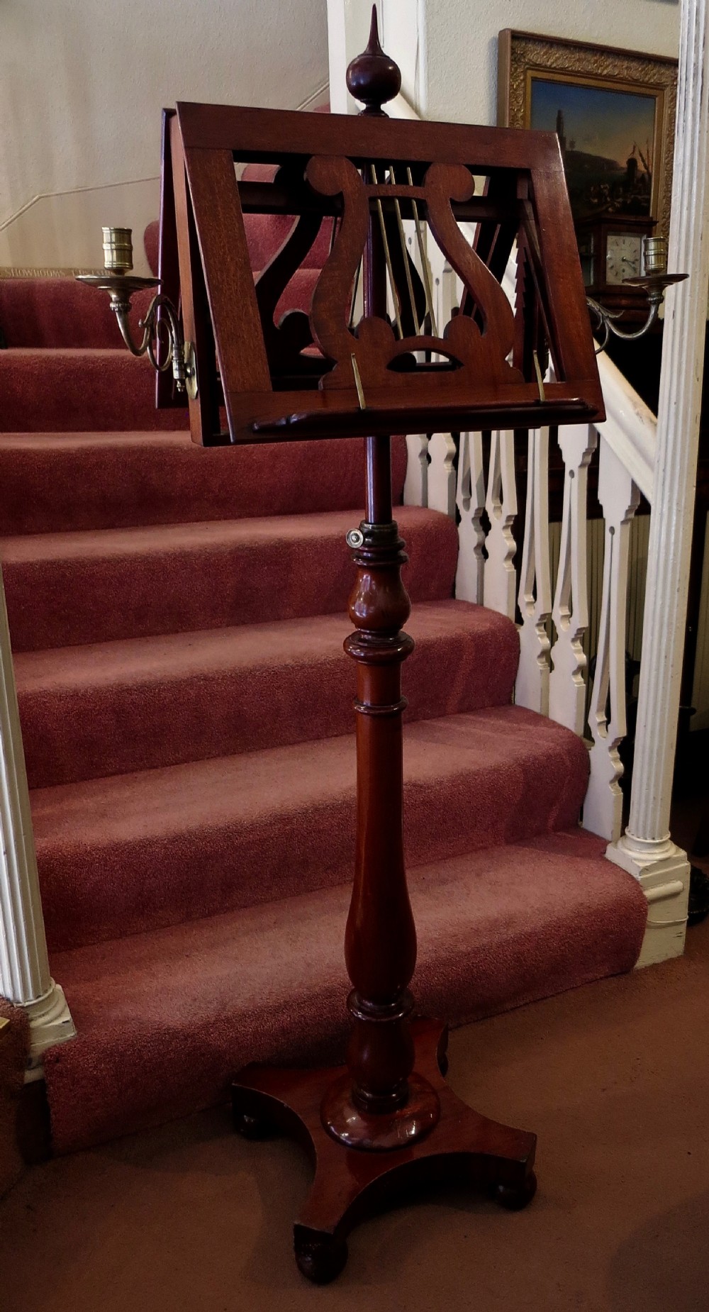 GOOD MAHOGANY DUET MUSIC STAND