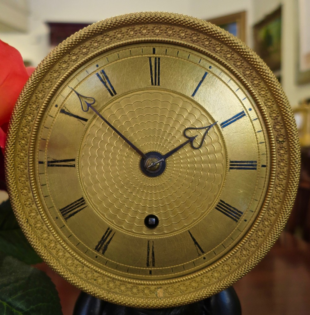 GOOD ENGLISH FUSEE MANTEL CLOCK View III