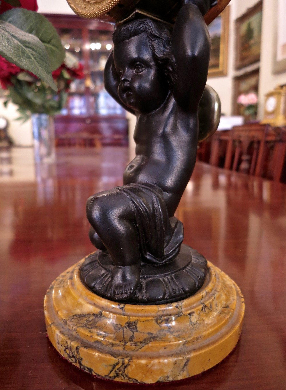 GOOD ENGLISH FUSEE MANTEL CLOCK View IV