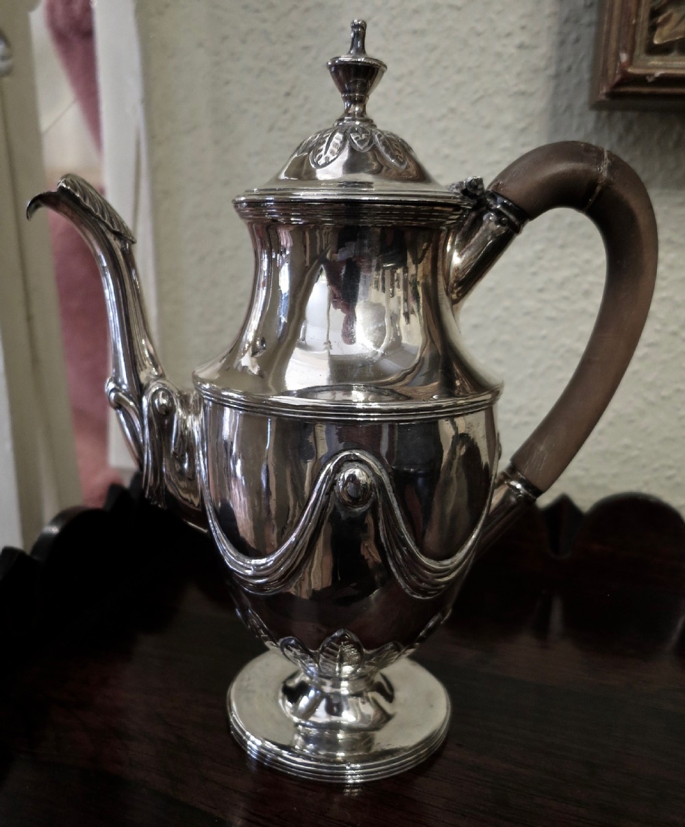 GEORGE III SOLID  SILVER CHOCOLATE POT