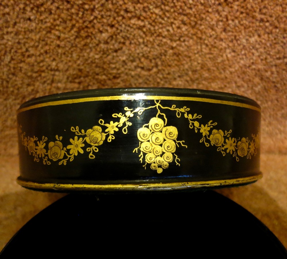 PAIR OF REGENCY PAPIER MACHÉ WINE COASTERS View III