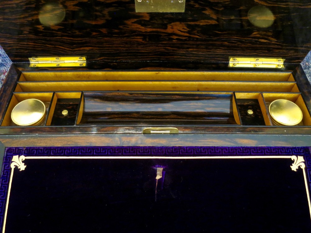 BURR WALNUT GILT BRASS MOUNTED WRITING BOX View II
