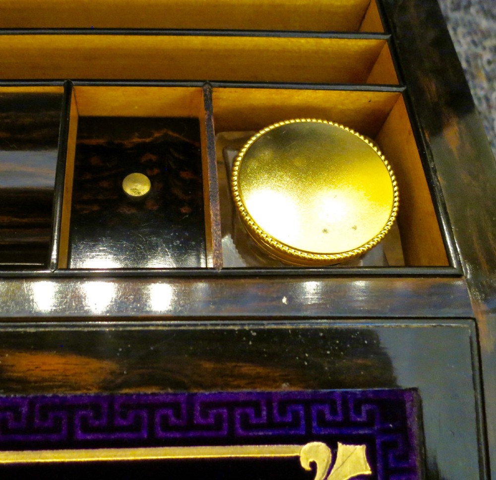 BURR WALNUT GILT BRASS MOUNTED WRITING BOX View V