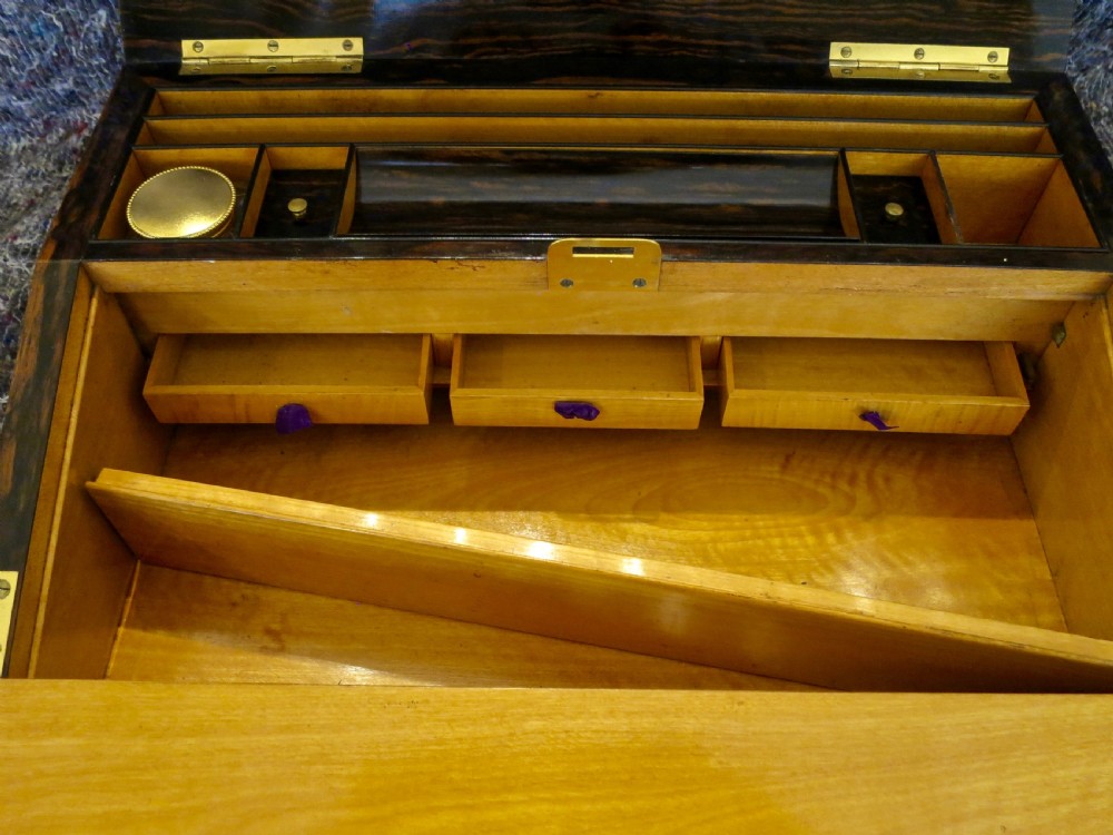 BURR WALNUT GILT BRASS MOUNTED WRITING BOX View VI