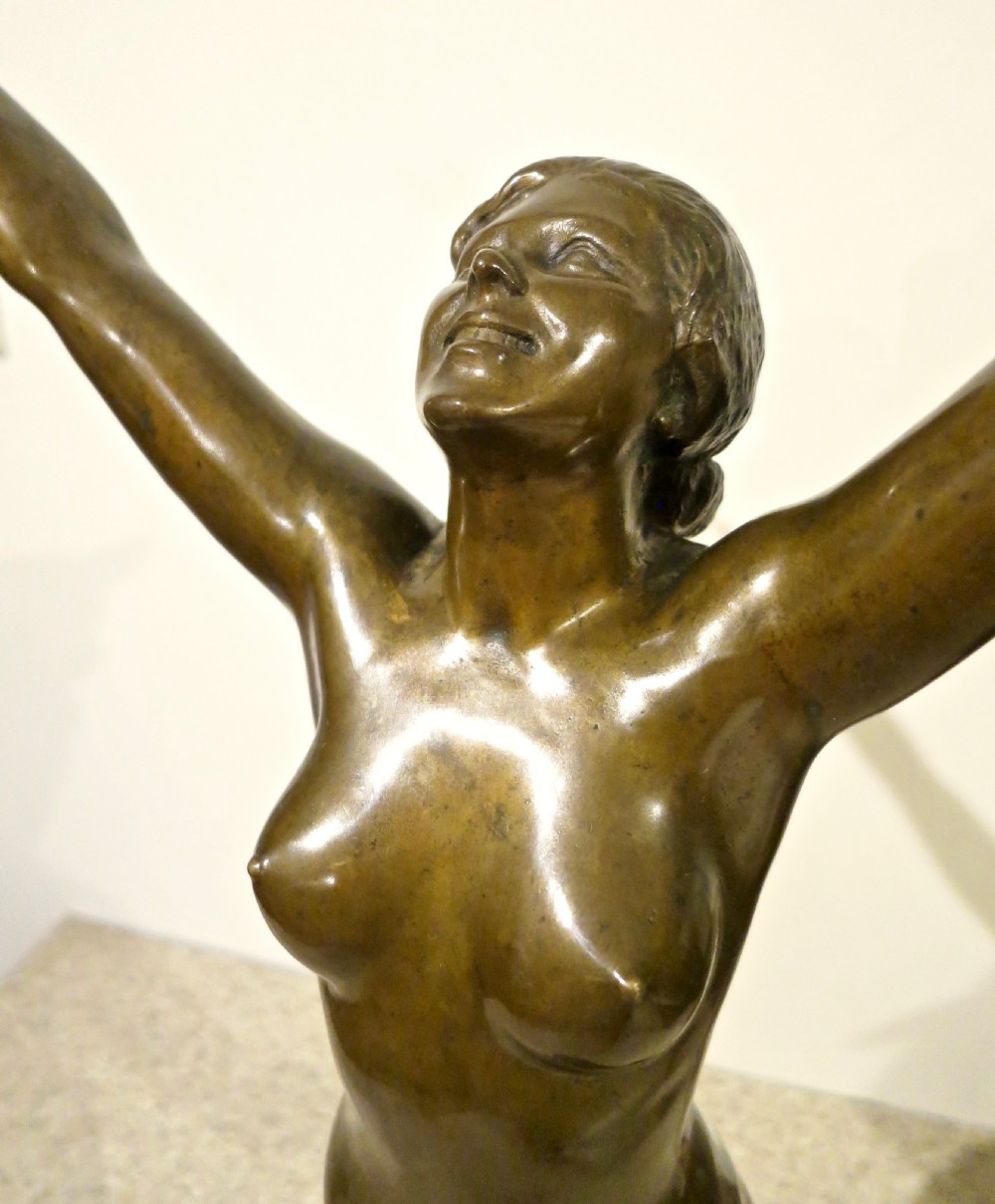 GORGEOUS ART NOUVEAU BRONZE BY EMIL FUCHS View V