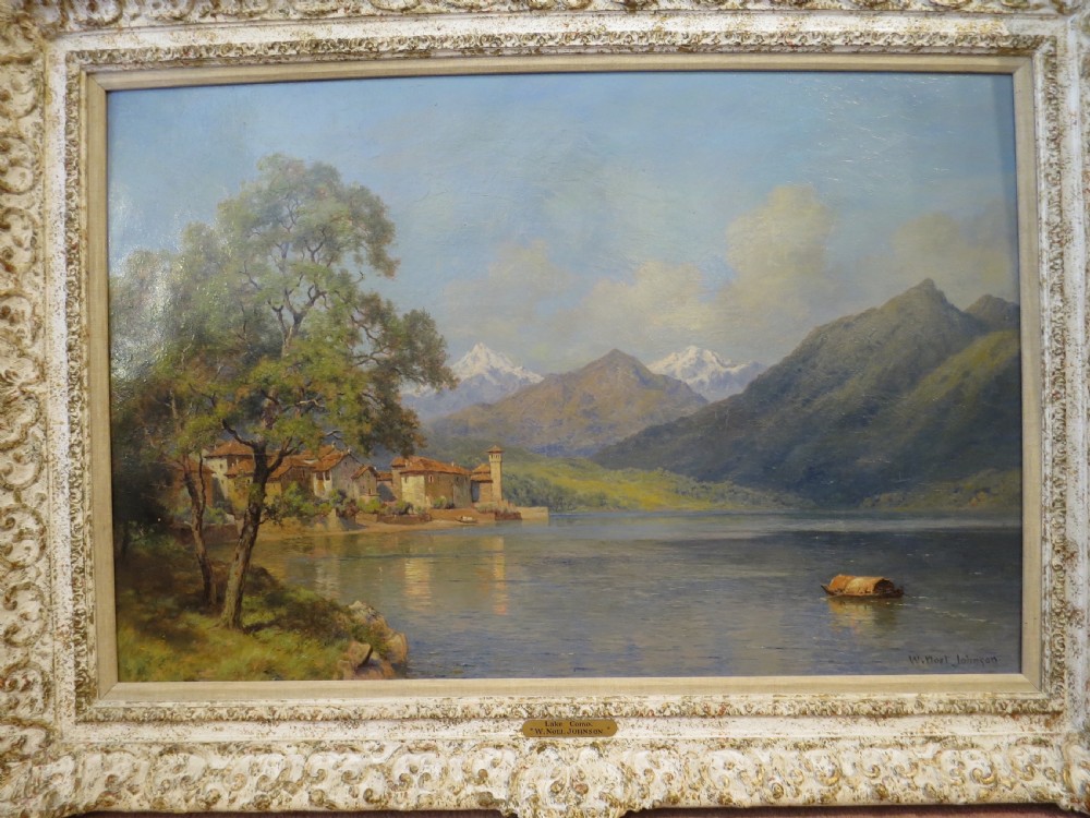 FINE ENGLISH OIL PAINTING: LAKE COMO View II