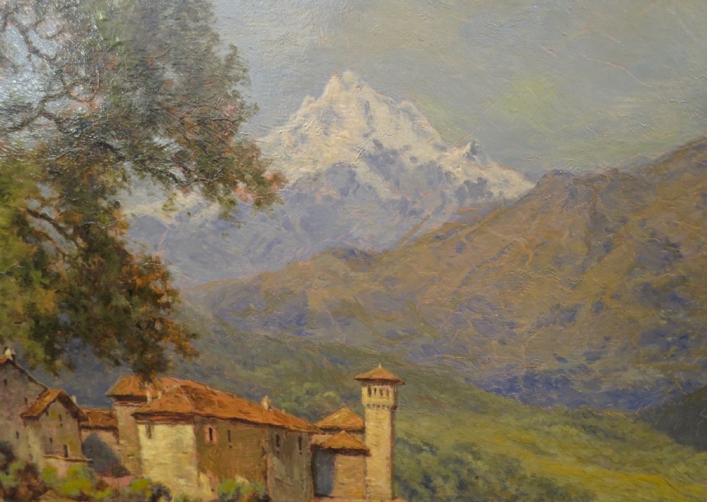 FINE ENGLISH OIL PAINTING: LAKE COMO View IV