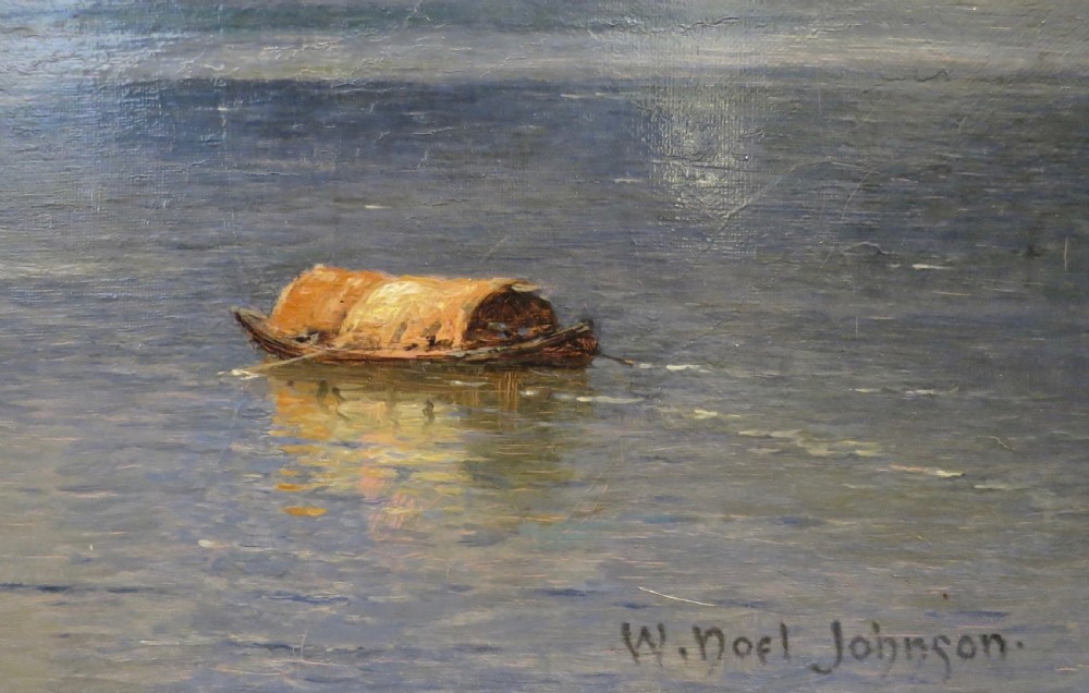 FINE ENGLISH OIL PAINTING: LAKE COMO View V