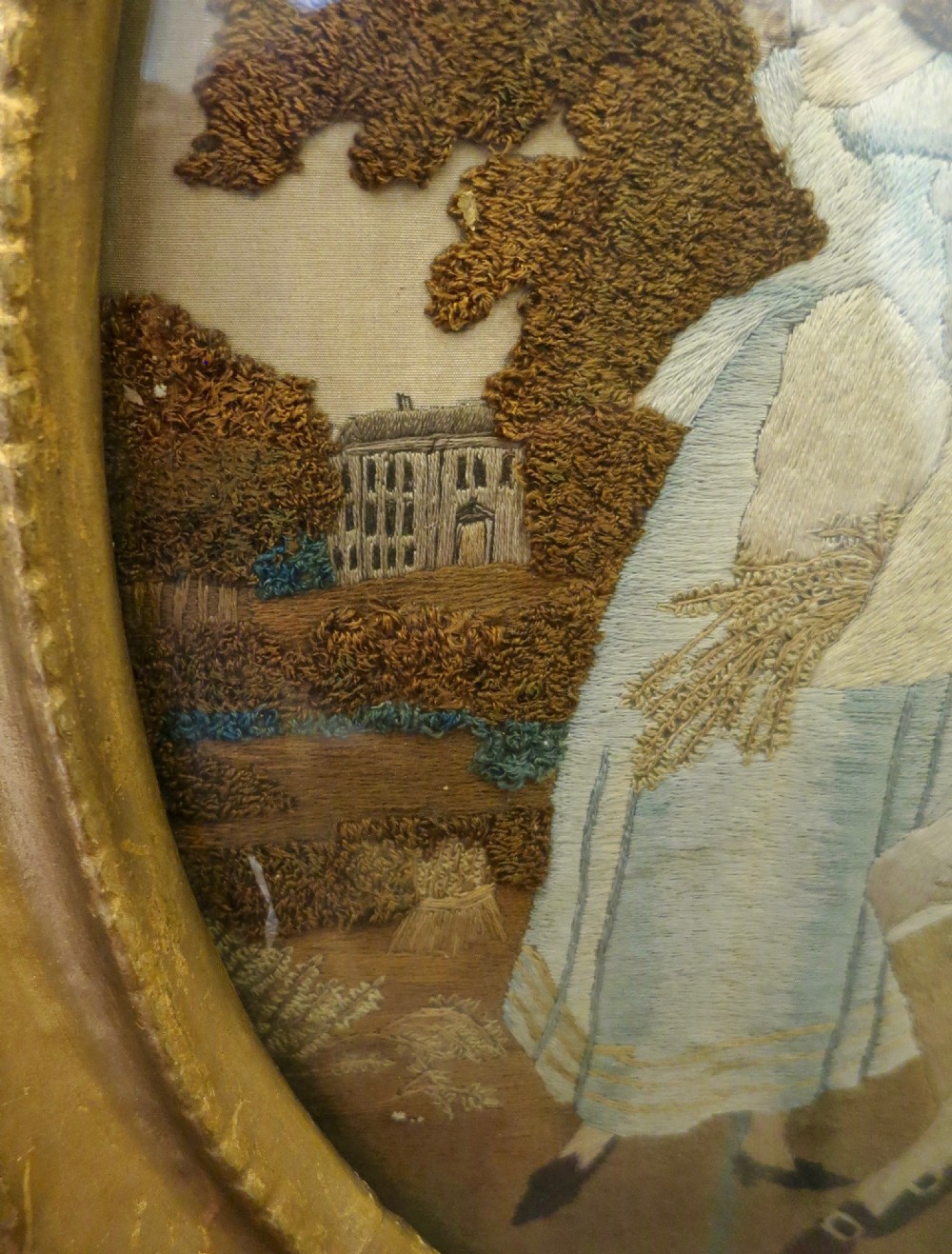 PRETTY REGENCY PERIOD NEEDLEWORK PICTURE View IV