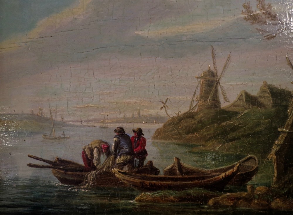 ENGLISH OIL PAINTING ON PANEL OF A DUTCH SCENE View IV