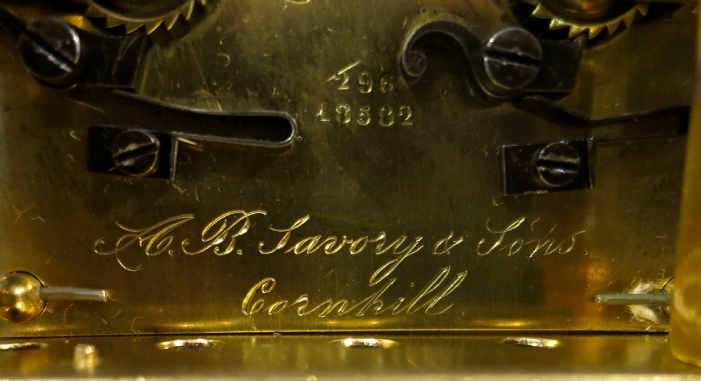 A CHARMING ENGRAVED SMALL FRENCH CARRIAGE CLOCK View VII
