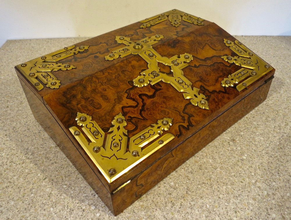 LADY'S WALNUT GILT MOUNTED WRITING BOX