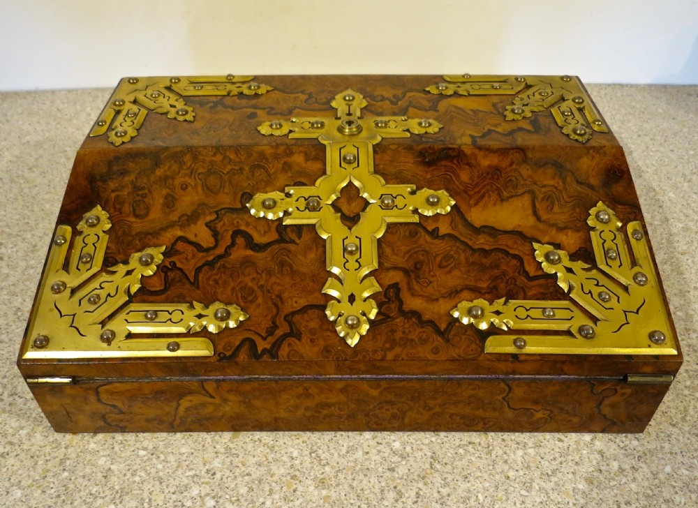 LADY'S WALNUT GILT MOUNTED WRITING BOX View V