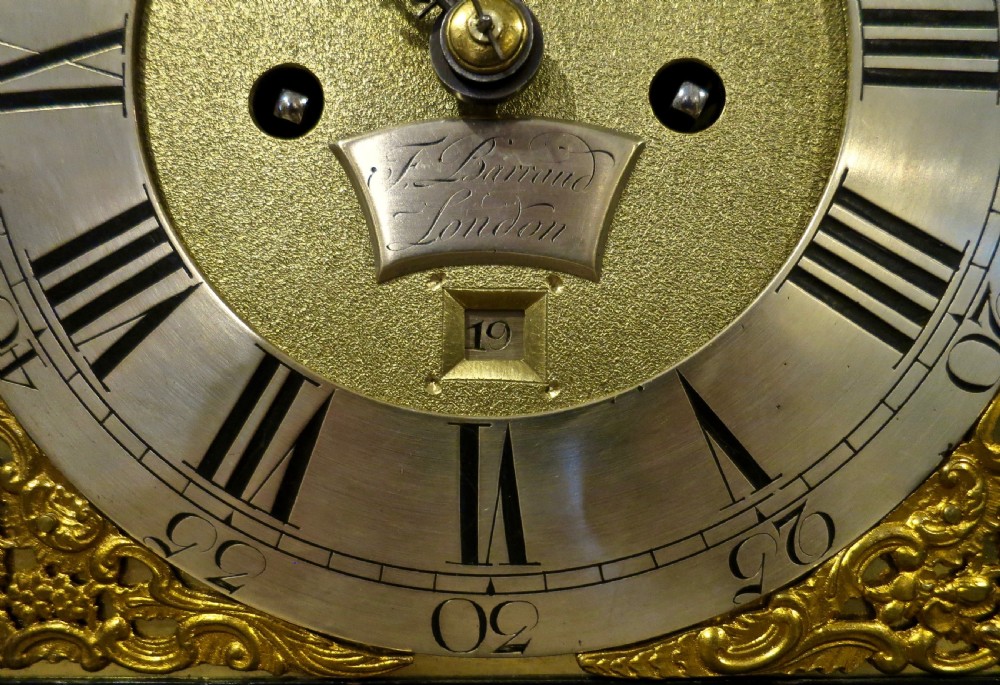 18TH CENTURY VERGE BRACKET CLOCK BY BARRAUD View IV