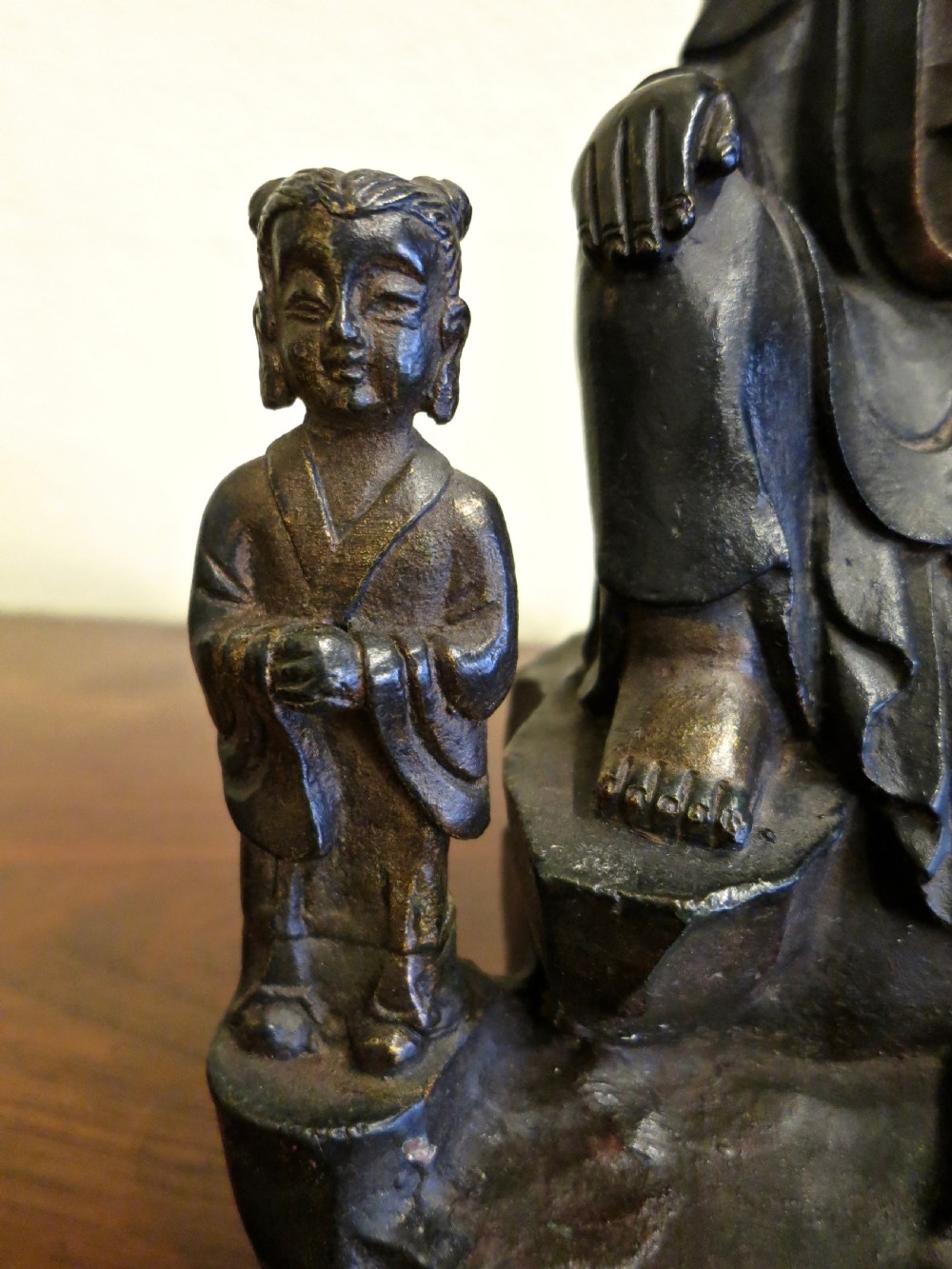 EARLY ORIENTAL BRONZE DEITY FIGURE GROUP View III